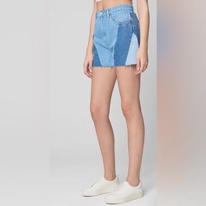 BLANKNYC Reeve Side Patchwork Hi Waist Cutoff Jean Short Juicy Details Sz 27 NWT
